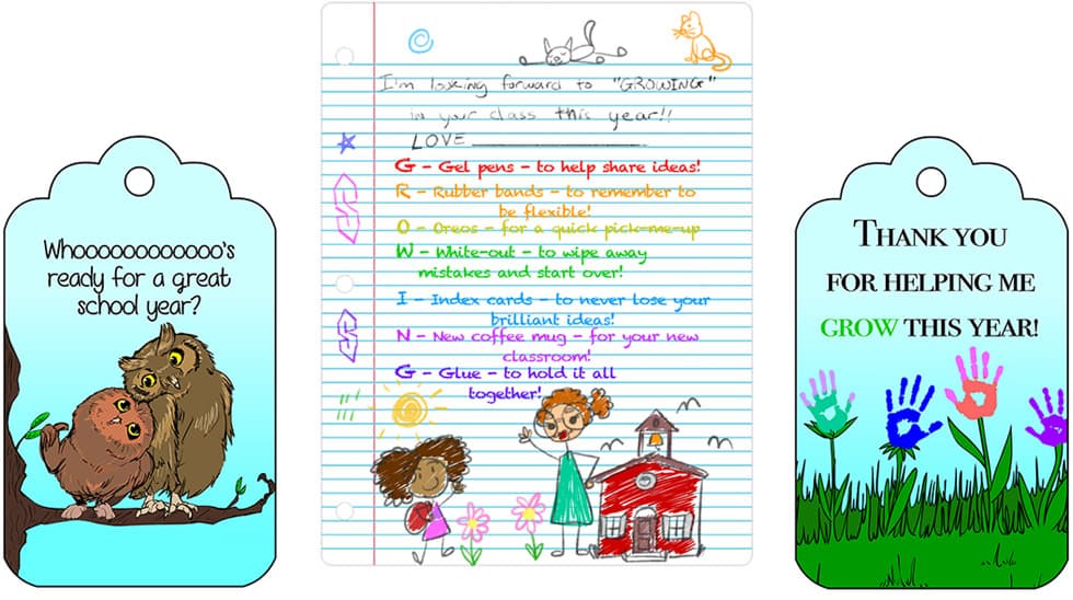 Back to School Teacher Appreciation Gift Tags
