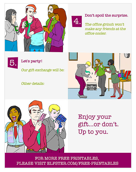 Page from Secret Santa Office Rules Free Printable